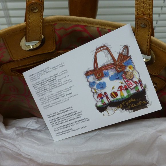 Versace Canvas Tote Bag w/Leather Trim from CARES 2009 LTD Edition, nwt - Picture 14 of 15